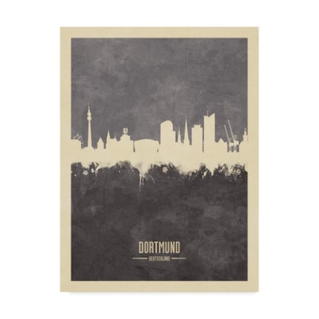 Michael Tompsett 'Dortmund Germany Skyline Gray' Canvas Art,35x47